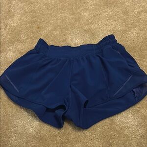 Womens blue hotty hot lululemon shorts size 4 2.5 inch